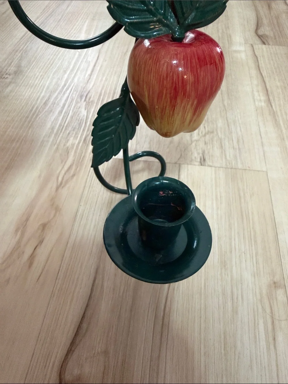Set of 2 Vintage Apple Wall Candle Sconces Farmhouse Kitchen Country Cottage